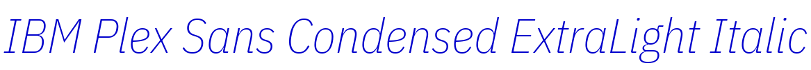 IBM Plex Sans Condensed ExtraLight Italic шрифт